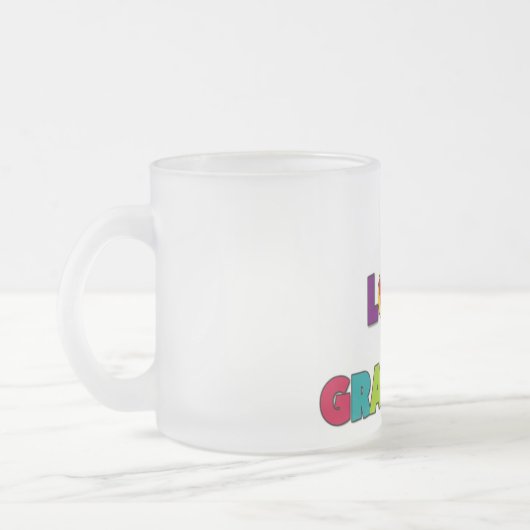 私は祖母のTシャツおよびギフトを愛します フロストグラスマグカップ (左)