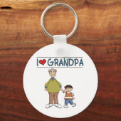 私は祖父と茶色の髪の男の子が大好き キーホルダー (正面)