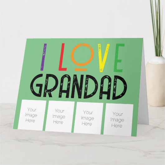 私は祖父の写真が大好き折り畳まれたグリーティングカード カード (正面)