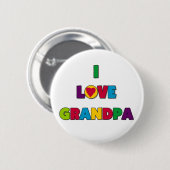 私は祖父のTシャツおよびギフトを愛します 缶バッジ (正面&裏面)