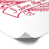 私は祖父母が大好き！フォト赤いハート ポスター (角)