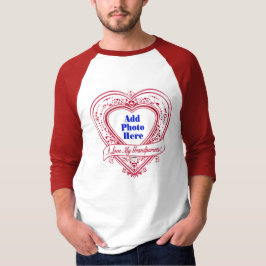 私は祖父母が大好き!フォト赤いハート Tシャツ