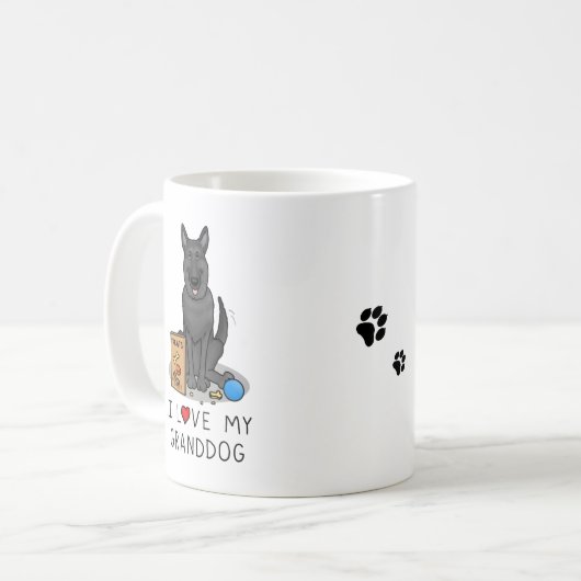 私は祖犬の黒人羊飼い犬が大好き コーヒーマグカップ (正面左)