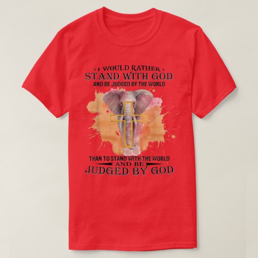 私は神と共に立ち、神によって裁かれたい Tシャツ (デザイン正面)