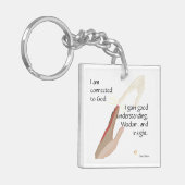 私は神と関係がある；私は善を得る…キーホルダー キーホルダー (正面左)