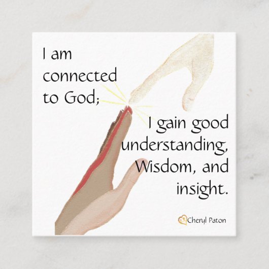 私は神と関係がある;私は良い得る…バス。カード スクエア名刺 (正面)