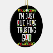 私は神のシャツ90sのスタイルを信頼して外にいる セラミックオーナメント (右)