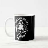 私は神の仏の太った男の体おもしろいを持っていて コーヒーマグカップ (左)