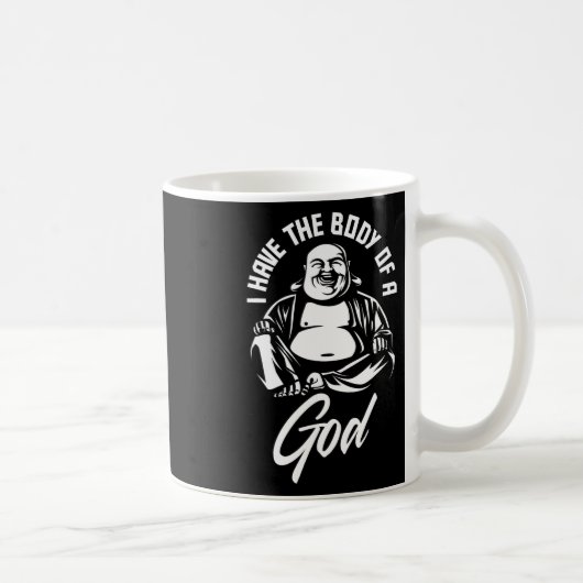 私は神の仏の太った男の体おもしろいを持っていて コーヒーマグカップ (右)