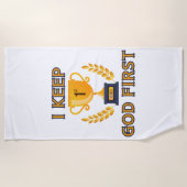 私は神の保最初の信仰に基づく ビーチタオル (正面)