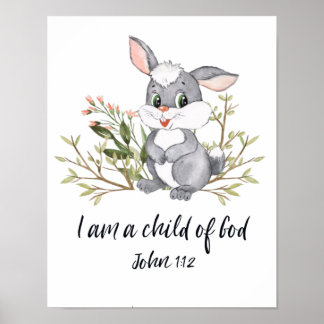 私は神の子であり、キッズバイブル聖句、聖なる書物、 経典 ポスター