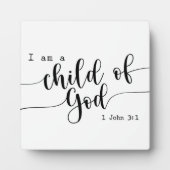 私は神の子である1ヨハネ3:1聖書の聖句のサイン フォトプラーク (正面)