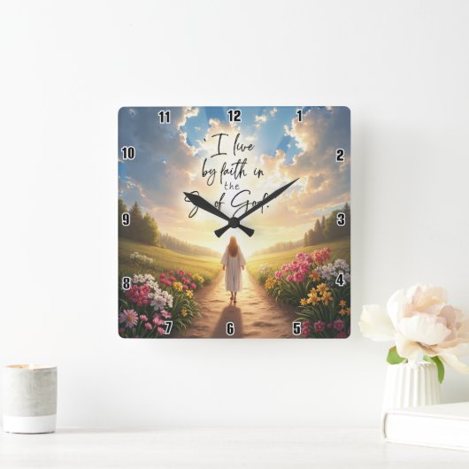 私は神の子を信仰して生きる スクエア壁時計 (ホーム)