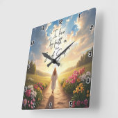 私は神の子を信仰して生きる スクエア壁時計 (傾斜)