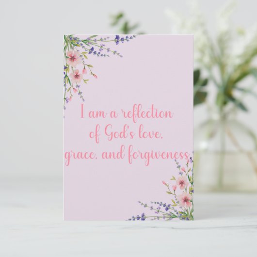 私は神の愛の肯定のカードを反映している サンキューカード (スタンド正面)