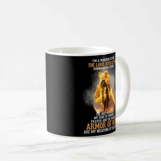 私は神の戦士である主イエスは私の司令官である コーヒーマグカップ (正面右)