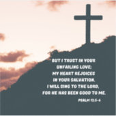 私は神の救いの歌を歌う詩篇13:5-6 シール (正面)