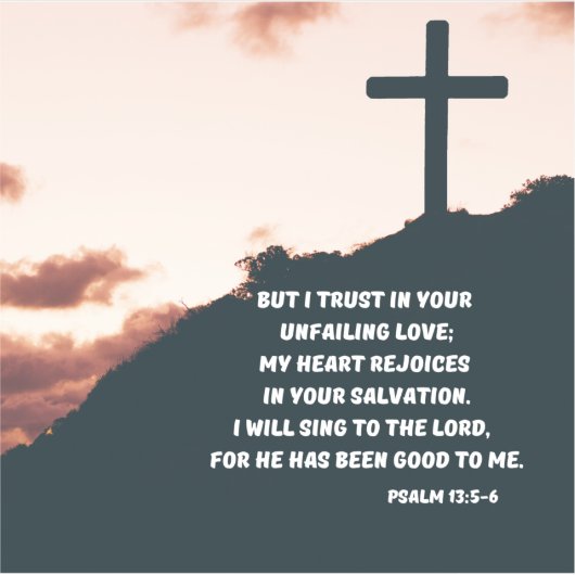 私は神の救いの歌を歌う詩篇13:5-6 シール (正面)