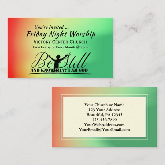 私は神の教会のイベントフライヤー 名刺 (正面/裏面)