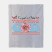 私は神の毛布を信じて外にいる フリースブランケット (正面)