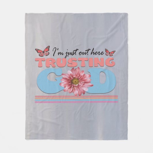 私は神の毛布を信じて外にいる フリースブランケット (正面)