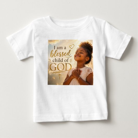 私は神の祝福を受けた子供です ベビーTシャツ (正面)