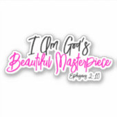 私は神の美しい最高傑作ピンクリスチャン シール (正面)