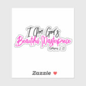 私は神の美しい最高傑作ピンクリスチャン シール (シート)