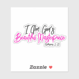 私は神の美しい最高傑作ピンクリスチャン シール
