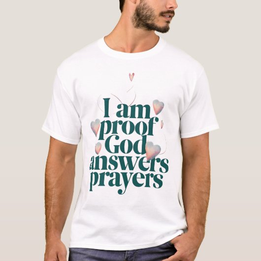 私は神の証しキリスト教の信仰祈りの言葉に答える Tシャツ (正面)