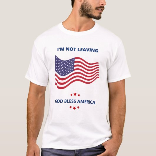 私は神よ離れりアメリカのメンズTシャツUSAを祝福しない Tシャツ (正面)