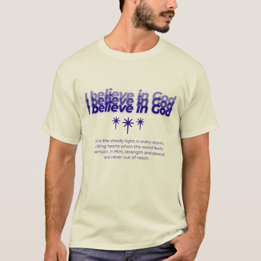 私は神を信じます Tシャツ (正面)