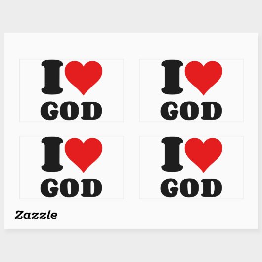 私は神を愛している 長方形シール (シート)