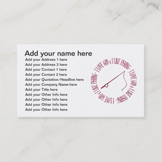 私は神を愛します及び私は採取することを好みます 名刺 (正面)