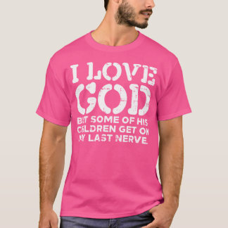 私は神を愛するが、イエスおもしろいキリストは宗教キリスト Tシャツ