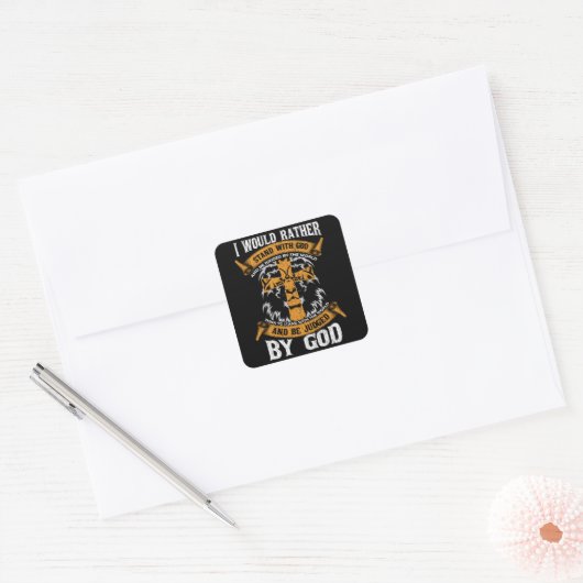 私は神イエス・キリスト教の賜物に耐えたいのだ スクエアシール (封筒)