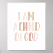 私は神ピンクのニュートラルガールズルームデコールの子供 ポスター (正面)