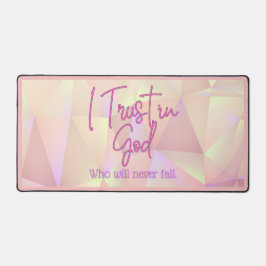 私は神ピンクの輝かしい背景を信頼 デスクマット