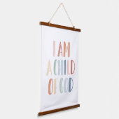 私は神レインボーキッズルームデコールの子供 吊り下げ型タペストリー (傾斜あり)