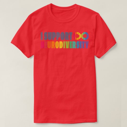 私は神経多様性自閉症意識ASD ADHDをサポート Tシャツ (デザイン正面)