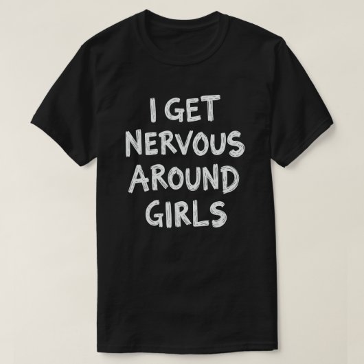 私は神経質な女のまわりにの子のおもしろいことわざ引用文 Tシャツ (デザイン正面)