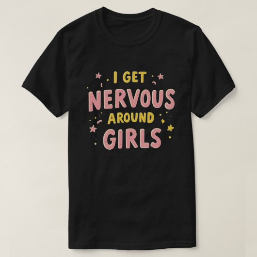 私は神経質な女のまわりにの子のおもしろいことわざ引用文 Tシャツ (デザイン正面)