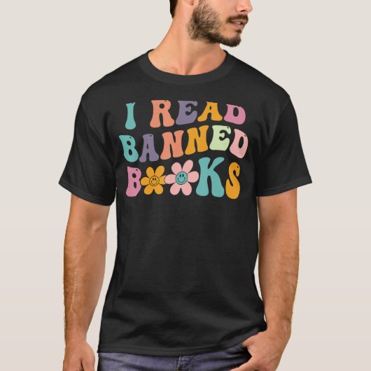 私は禁書読週司書読書本ワーム Tシャツ (正面)