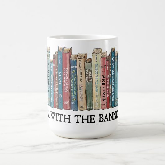 私は禁止された文芸陶芸のマグカップを持っている コーヒーマグカップ (中央)