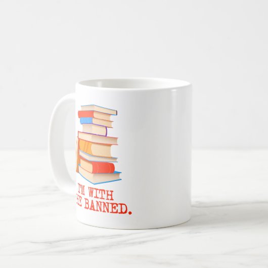私は禁止された本を持っている コーヒーマグカップ (正面左)