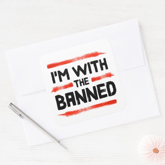 私は禁止された本を持っている スクエアシール (封筒)