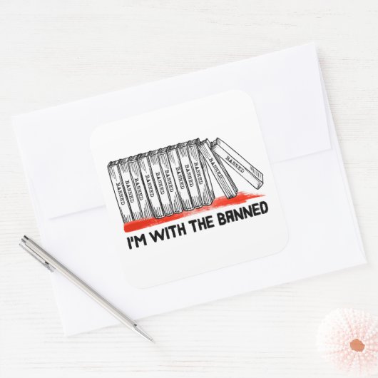 私は禁止された本を持っている スクエアシール (封筒)