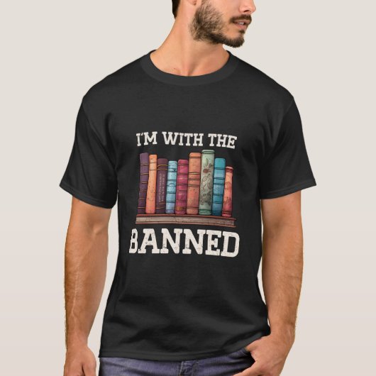 私は禁止された読書会おもしろい者と一緒に読いる Tシャツ (正面)