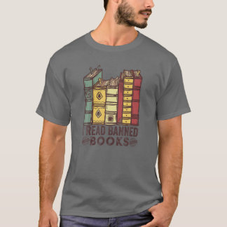 私は禁止読された書籍レトロヴィンテージおもしろいBookworm - Tシャツ
