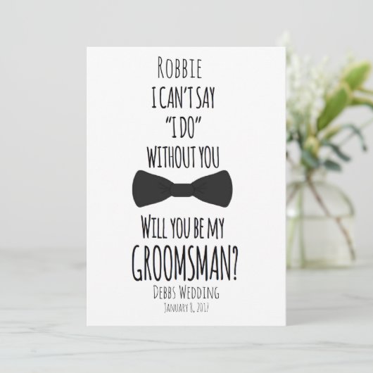 私は私があなたなしで花婿の付添人の結婚式をすることを言うことができません 招待状 (スタンド正面)